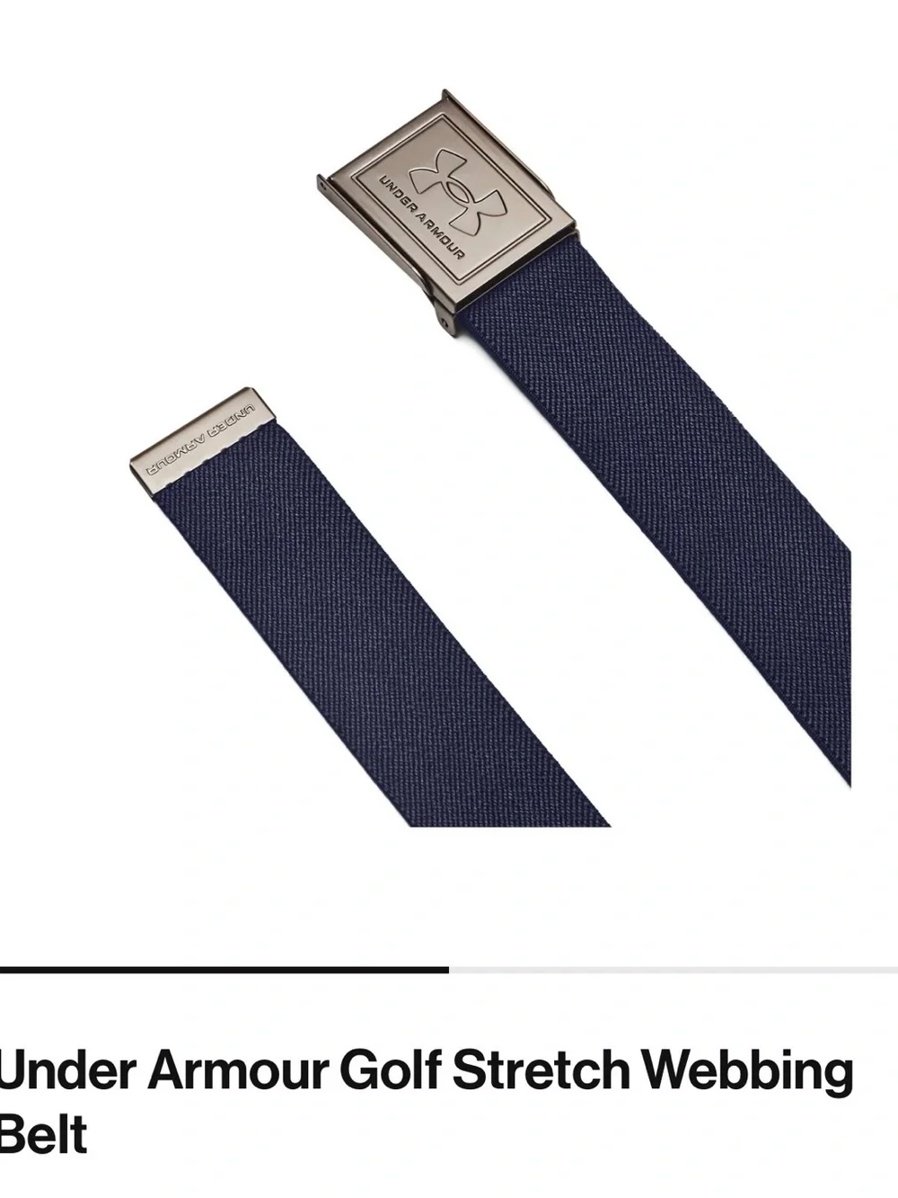 Under Armour Men's Navy Webbing Belt with Logo Buckle